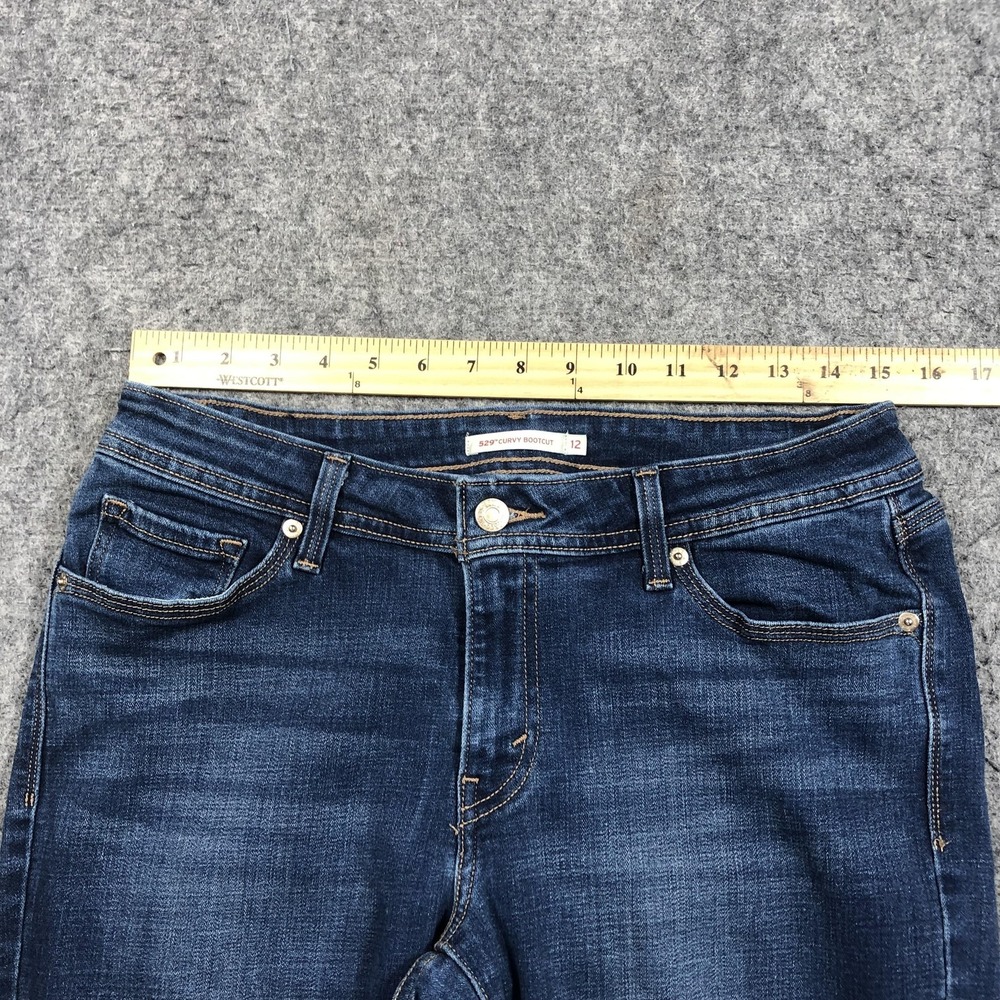 Levi's 529 Curvy Bootcut Jeans Womens 12 Blue Medium Wash Stretch Denim - Picture 7 of 16